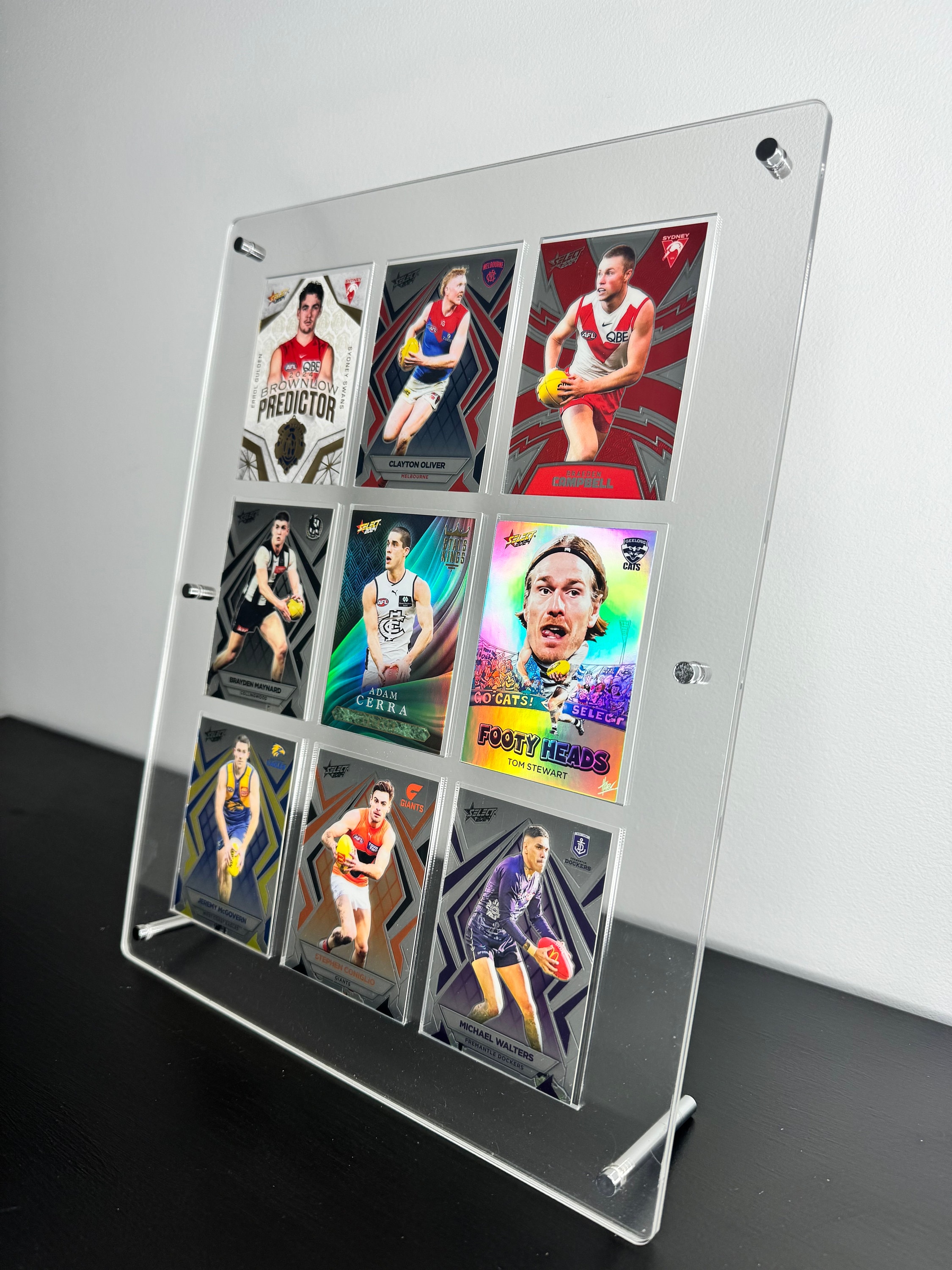 Acrylic Ungraded Card Desktop Frame: 9 Grid, Nba/pokemon/afl