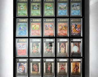 BGS Beckett-kortväggram: 20 rutnät i akryl, Pokémon/NBA/Sportsamlarföremål, displaylösning för graderade samlarkort med UV-skydd