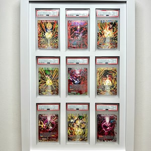 Individueller PSA/CGC kompatibler Kartenrahmen: Weißes 9er Gitter, Pokémon/NBA/Sport-Sammlerstücke, Display-Lösung für Graded Trading Cards