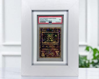 PSA/CGC Compatible Card Wall Frame: 1 Grid White, Pokémon/Sports Collectibles, Sleek Display Solution for Graded Trading Cards