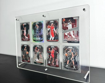 Acrylic Ungraded Card Desktop Frame: 8 Grid, NBA/Pokemon Sports Collectibles, Sleek Display Solution for Graded Trading Cards 35-75pt