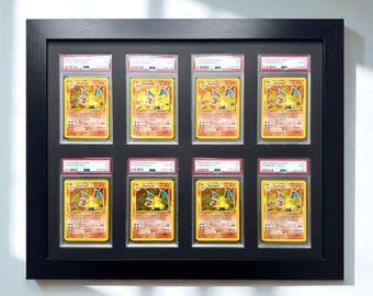 PSA/CGC Compatible Card Wall Frame: 8 Grid , Pokémon/NBA/Sports Collectibles, Display Solution for Graded Trading Cards