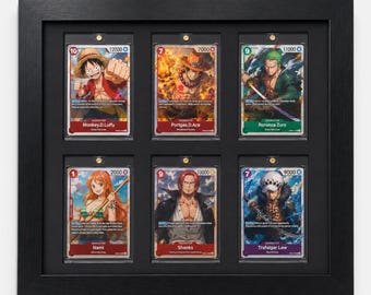 One Touch Card Wall Frame: 6 Slot, NBA/Pokemon Sports Collectibles, Sleek Display Solution for Graded Trading Cards 35-130pt