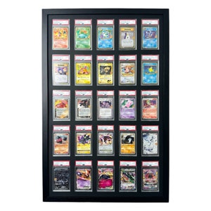 PSA/CGC-compatibele kaartwandlijst: 25 rasters, Pokémon/NBA/Sports Collectibles, display-oplossing voor gegradeerde ruilkaarten