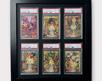 Marco de pared para tarjetas compatible con PSA/CGC: cuadrícula de 6, coleccionables de Pokémon/NBA/deportes, solución de exhibición para tarjetas coleccionables clasificadas