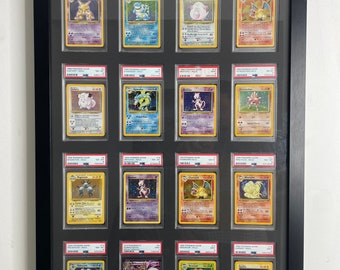 PSA Card Wall Frame: 16 Grid , Pokémon/NBA/Sports Collectibles, Display Solution for Graded Trading Cards