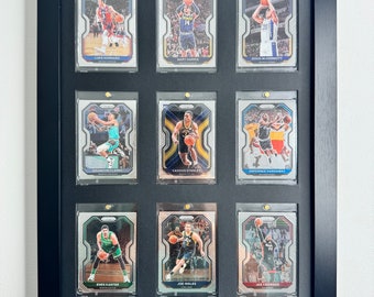 One Touch Card Wall Frame: 9 Grid, NBA/Pokemon Sports Collectibles, Sleek Display Solution for Graded Trading Cards 35-130pt