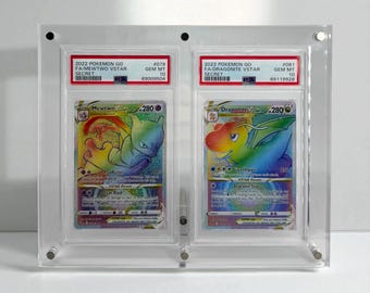 Display Card Holder - Custom 2 Grid Compatible With PSA/CGC Desktop Frame. Fits Pokémon/Nba For Graded Trading Cards TCG