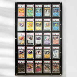 カスタム PSA/CGC カード ウォール フレーム: 25 グリッド アクリル、ポケモン/スポーツ コレクタブル、UV 保護付きグレード トレーディング カード用ディスプレイ ソリューション