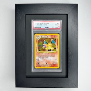 Cadre mural pour cartes compatible PSA/CGC : 1 grille, Pokémon/objets de sport de collection, solution d'affichage élégante pour cartes à collectionner graduées