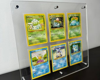 NBA/Pokemon Sports Acrylic Desktop Frame: 6 Grid, Sleek Display Solution for Raw/Ungraded Trading Cards 35-75pt