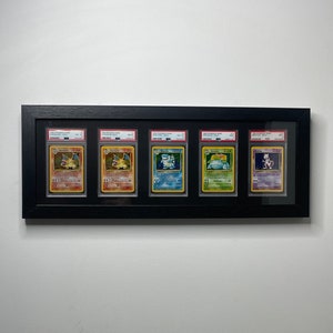 Aangepast displayframe voor PSA/CGC-kaarten: muurbevestiging met 5 rasters voor Graded Pokémon, NBA, sportruilkaarten, houder Tcg-plaat, verzamelcadeau