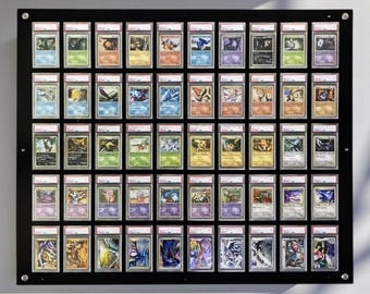 Marco de pared personalizado para tarjetas PSA/CGC: acrílico de 50 cuadrículas, coleccionables de Pokémon/deportes, solución de exhibición para tarjetas coleccionables graduadas con protección UV