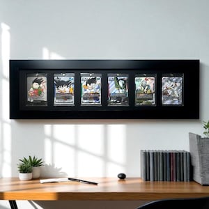 One Touch Card Wall Frame: 6 Grid, NBA/Pokemon Sports Collectibles, Sleek Display Solution for Graded Trading Cards 35-130pt