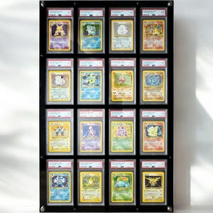PSA/CGC Kartenwandrahmen: 16 Grid Acryl, Pokémon/NBA/Sport Sammlerstücke, Display Lösung für Graded Trading Cards mit Uv-Schutz