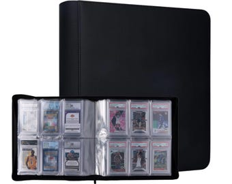 60 Pocket Trading Card Slab Display Binder Case – Fits PSA, CGC & One Touch Holders