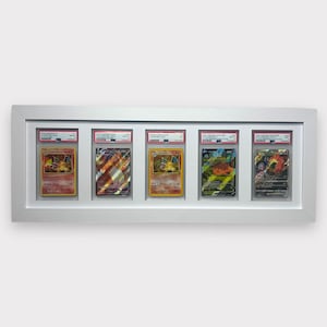 PSA Card Wall Frame: 5 Grid White , Pokémon/NBA/Sports Collectibles, Display Solution for Graded Trading Cards