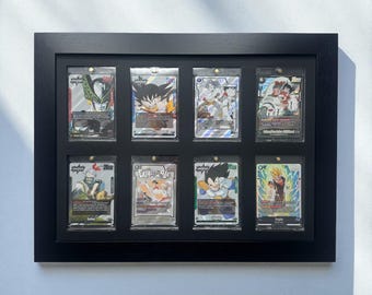 One Touch Card Wall Frame: 8 Grid, NBA/Pokemon Sports Collectibles, Sleek Display Solution for Graded Trading Cards 35-130pt