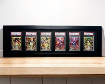 PSA/CGC Compatible Card Wall Frame: 6 Grid , Pokémon/NBA/Sports Collectibles, Display Solution for Graded Trading Cards