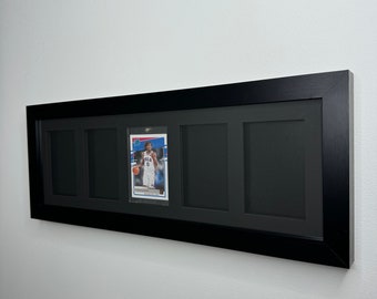 One Touch Card Wall Frame: 5 Grid, NBA/Pokemon Sports Collectibles, Sleek Display Solution for Graded Trading Cards 35-130pt