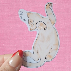Ingwer Katze Aufkleber: Zeit für Bauch Rubbeln! - Laptop Aufkleber