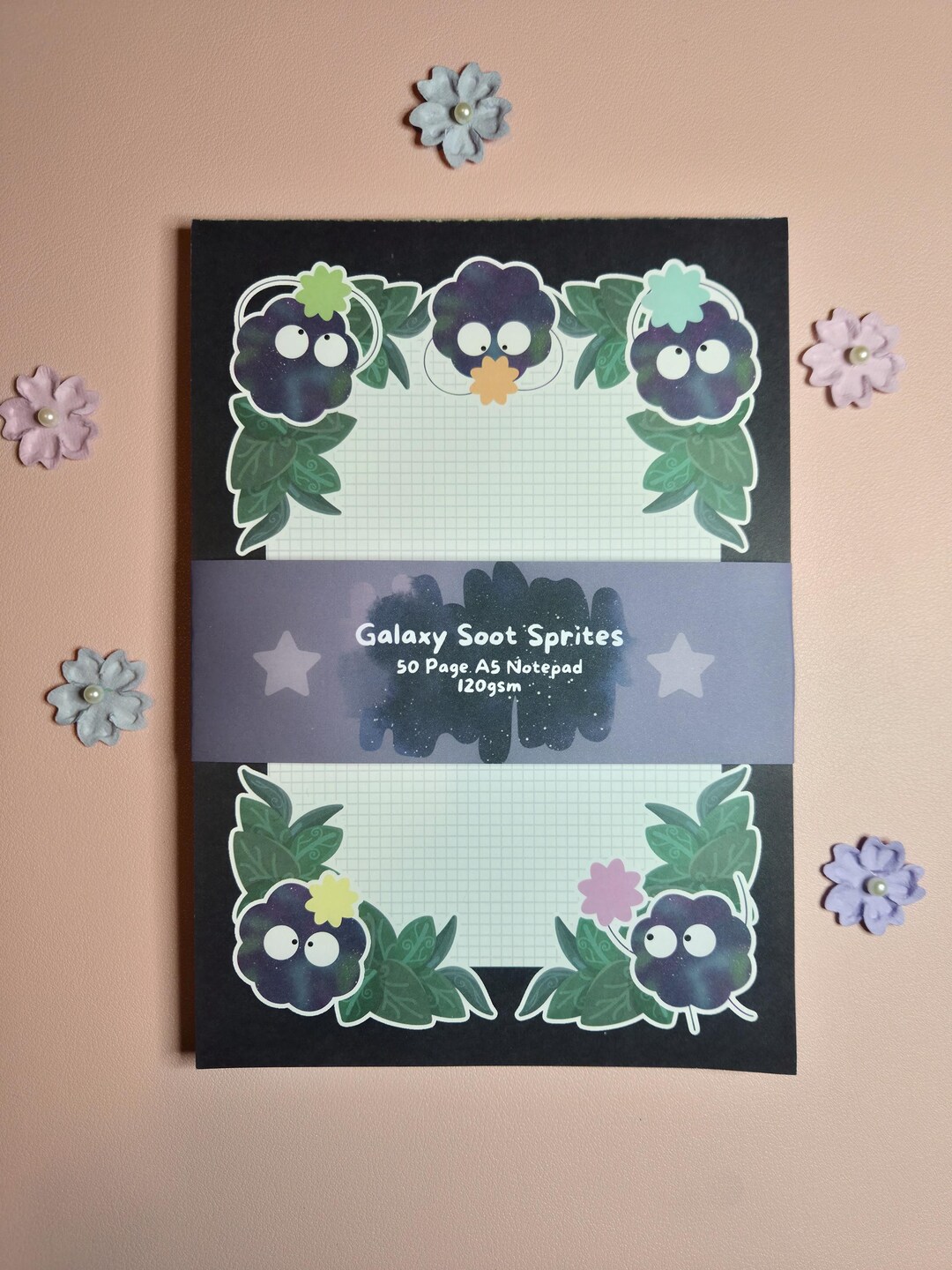 Note Sprite Writing Galaxy Soot Sprites Notepad | A5 50 Page Ghibli-inspired Stationery ...