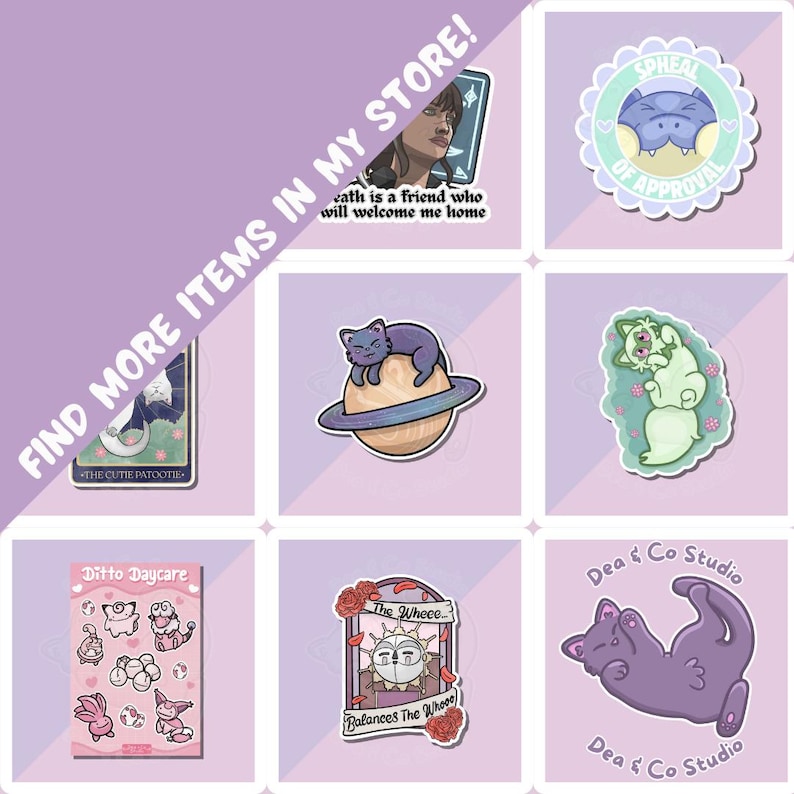 Esquie Sticker from Clair Obscur Expedition 33 Game | Glossy or Shattered Glass Vinyl Finish | Cute Illustrated Art Design 5cm x 4cm image 15