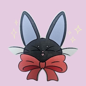 Jiji Cat Sticker: Kiki&#39;s Delivery Service Inspired Illustration