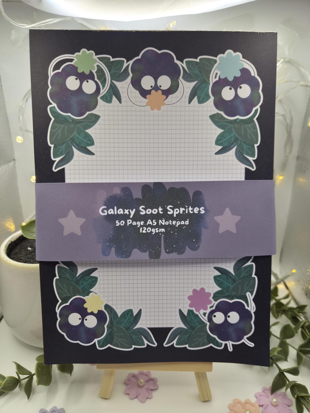 Notepad Sprite Galaxy Soot Sprite Notepad (ghibli-inspired, A5, 50 Pages, 120gsm Paper ...