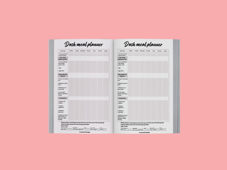 Dash Diet Meal Planner: Printable - Etsy
