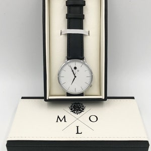 Armbanduhr MoLets Kairos für Damen und Herren in edler Box mit Echtlederarmband und schweizer Ronda Uhrwerk limitert auf nur 100 Stück Bild 1