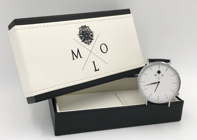 Armbanduhr MoLets Kairos für Damen und Herren in edler Box mit Echtlederarmband und schweizer Ronda Uhrwerk limitert auf nur 100 Stück Bild 2