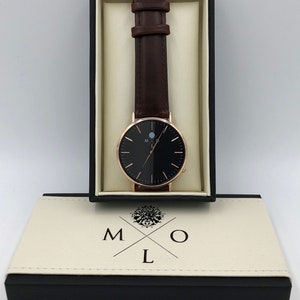 Armbanduhr MoLets Kairos für Damen und Herren in edler Box mit Echtlederarmband und schweizer Ronda Uhrwerk limitert auf nur 100 Stück Bild 8