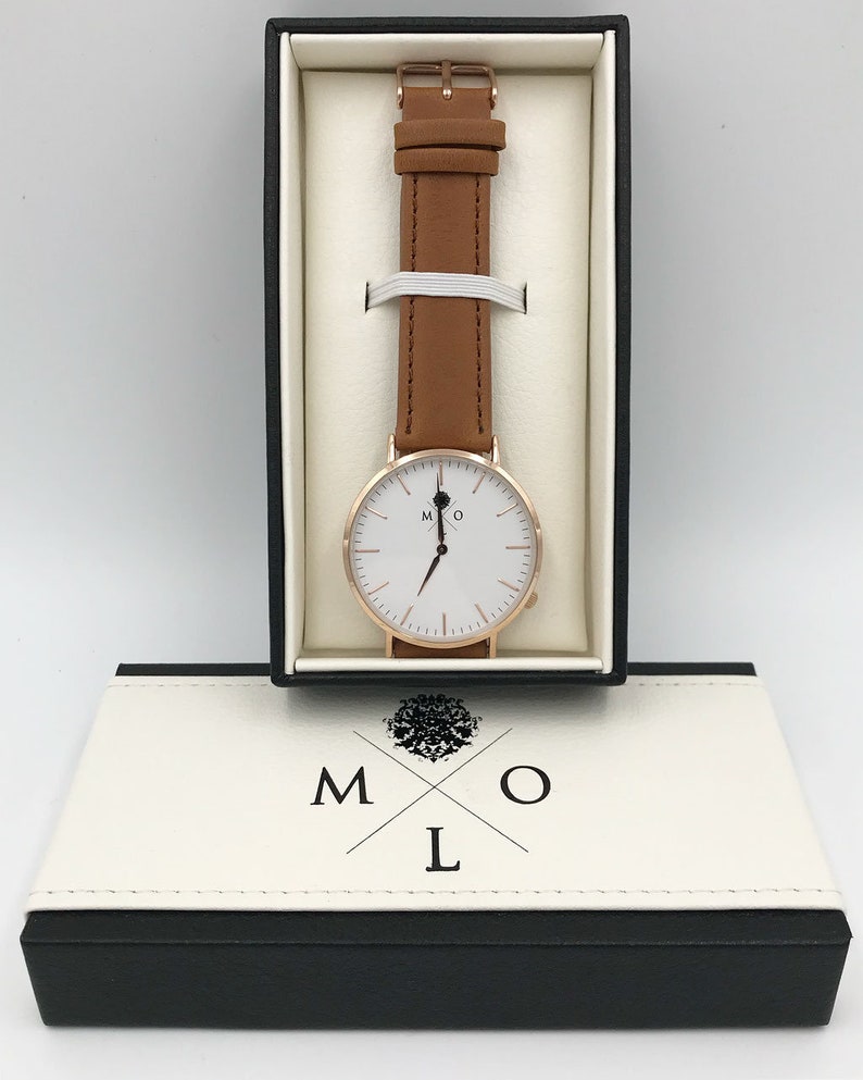 Armbanduhr MoLets Kairos für Damen und Herren in edler Box mit Echtlederarmband und schweizer Ronda Uhrwerk limitert auf nur 100 Stück Bild 5
