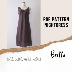 Slip home Dress pattern PDF | Nightdress Britta