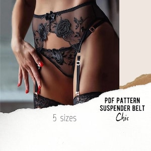 Suspender belt pattern, lingerie sewing pattern PDF | garterbelt