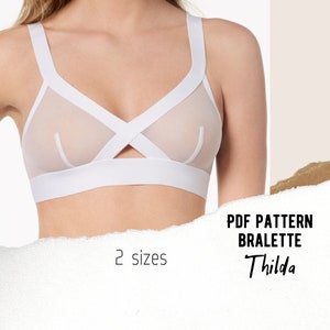 Bralette Thilda PDF lingerie pattern, underwire free bra pattern