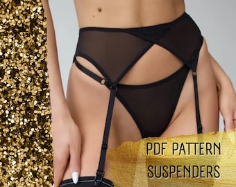 Suspender belt | lingerie sewing pattern PDF | garterbelt