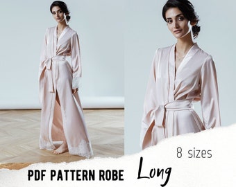 Lange Robe mit Taschen PDF-Schnittmuster