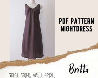 Slip home Dress pattern PDF | Nightdress Britta