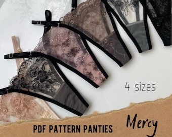 Thong panties PDF Sewing Pattern, Lingerie patterns,  Bikini lingerie Pattern