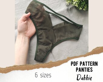 ハイライズTバックパンティーDabbie PDFランジェリー縫製パターン