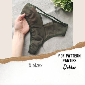 High-rise thong panties Dabbie  PDF lingerie sewing Pattern