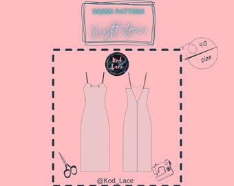 Night dress Sewing Pattern PDF size 40