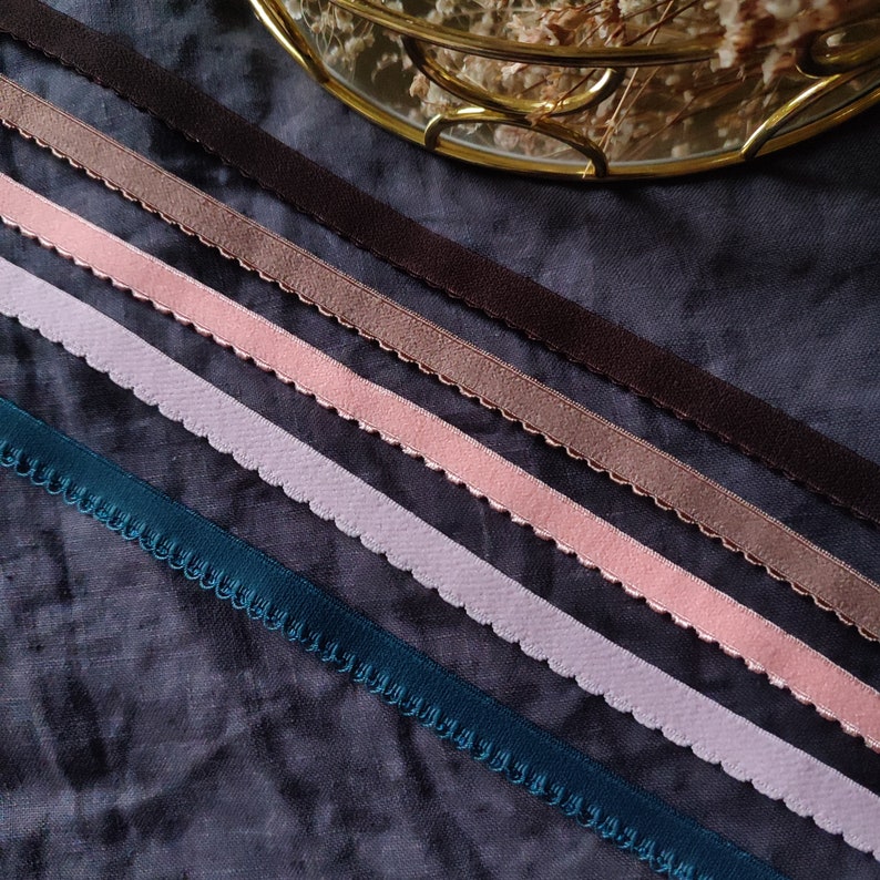Picot elastic 3/8 10mm for sewing lingerie, Elastic Band, Elastic Trim, Elastic Tape, ribbon, Sewing Elastic, bra making, lingerie supplies zdjęcie 1