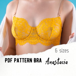 Schnittmuster für Spitzen-Dessous-BH Anastacia PDF 6 Größen: 75A(34A) / 75B(34B) / 75C(34C) 80A(36A) / 80B(36B) / 80C(36C)