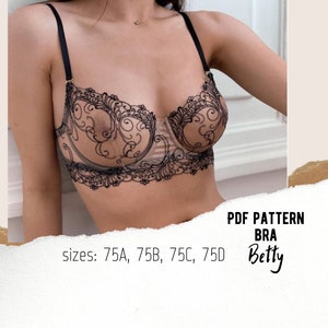 Underwire Bra Sewing Pattern PDF • One Dart Bra Pattern • Lingerie Pattern A4 • DIY Bra Making • Wired Bra Sizes 75A–75D