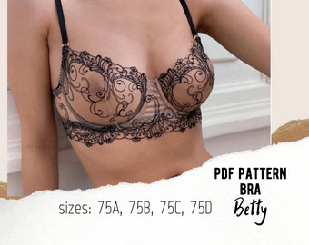 Underwire Bra Sewing Pattern PDF • One Dart Bra Pattern • Lingerie Pattern A4 • DIY Bra Making • Wired Bra Sizes 75A–75D