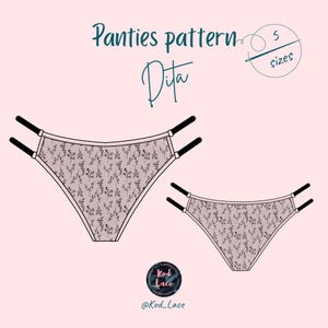 Panties Dita PDF lingerie sewing Pattern, panties with straps