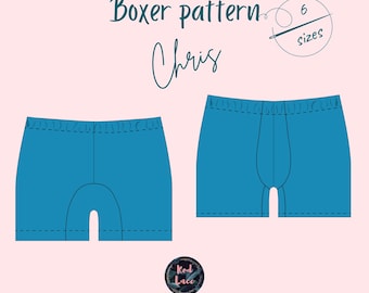 Patrón de costura para calzoncillos bóxer de hombre, patrón de ropa interior en PDF